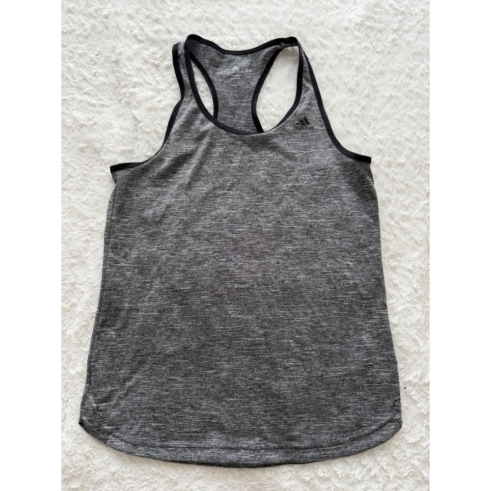 Adidas Tank Top Womens Small Climalite Space Dye Racerback Grey Excellent